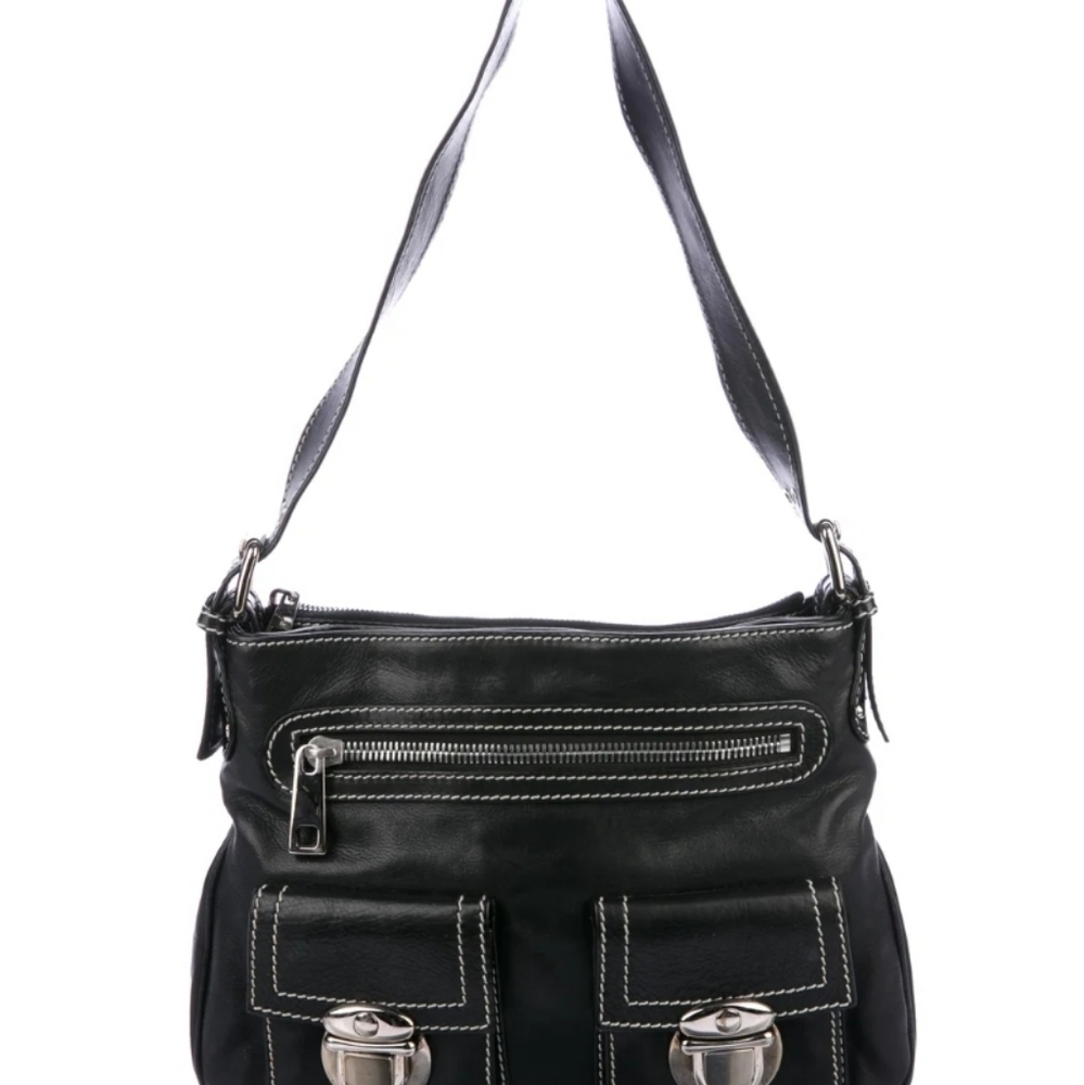 Marc Jacobs black leather pocket Hobo bag